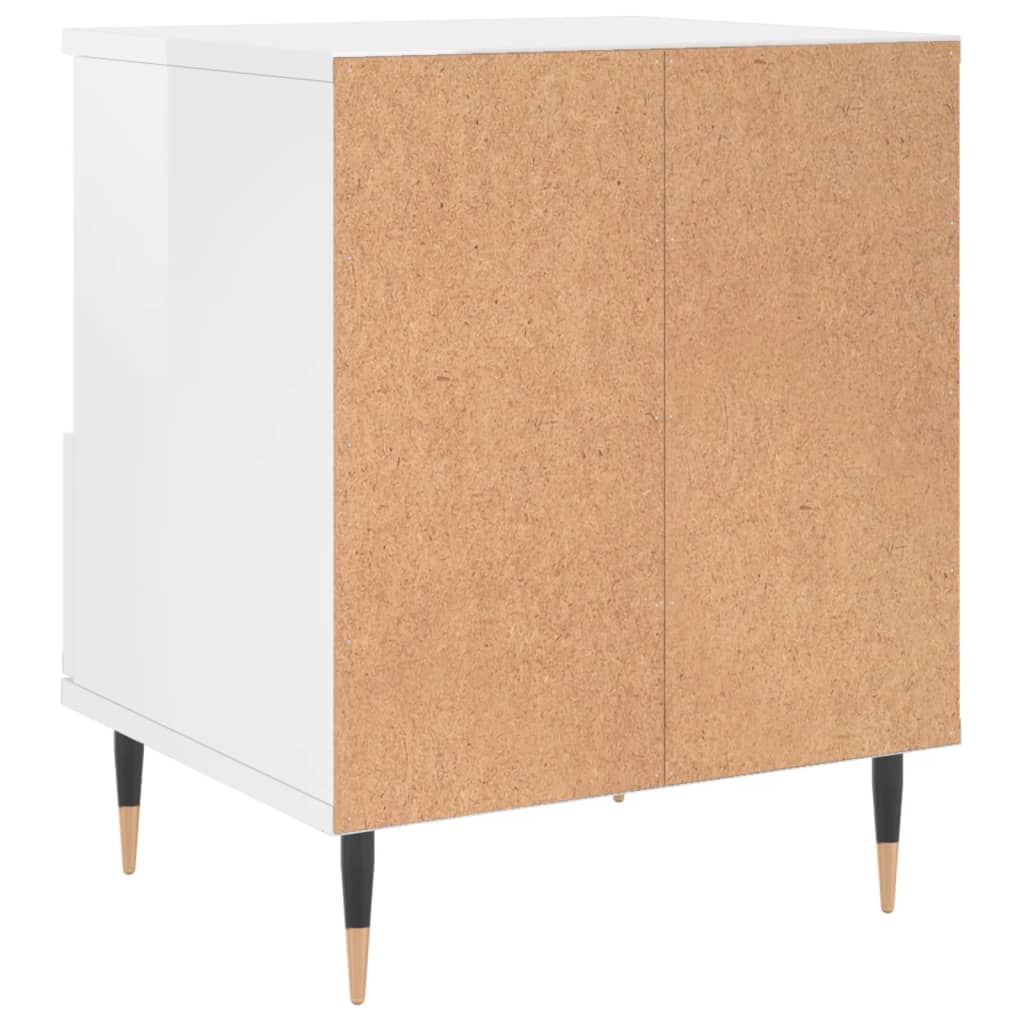 Comodini 2pz Bianco Lucido 40x35x50 cm in Legno Multistrato vidaXL - 9
