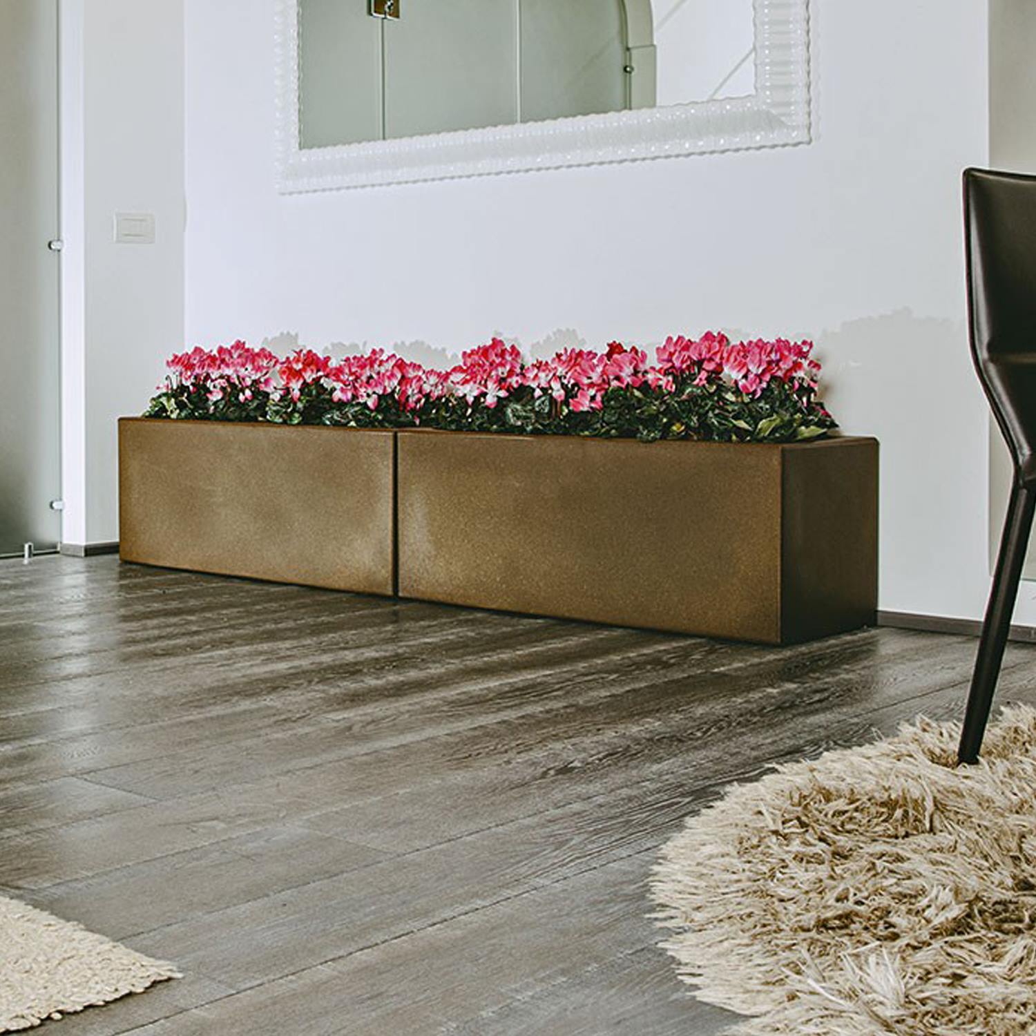 Pot jardinière en résine rectangulaire 40X100 Blanc mod. Matera - 3