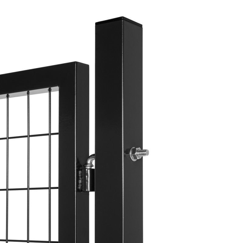 Portillon grillagé en acier galvanisé maille 100 x 50 L 1m x H 1m75 Noir - 3