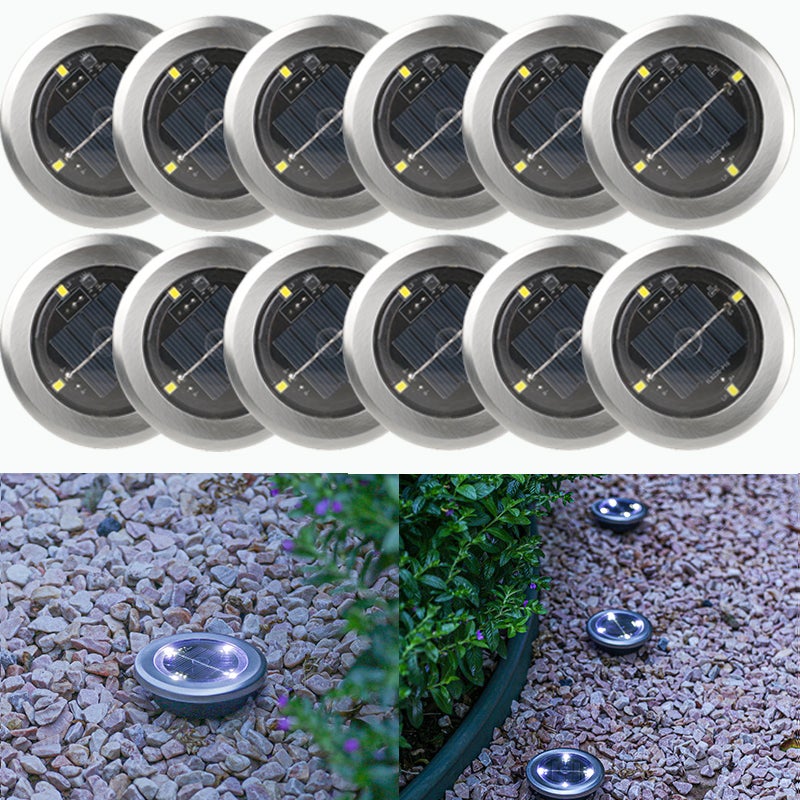 12 lamp solarnych LED do ogrodu, dziedzińca, schodów, oświetlenia zewnętrznego, podziemnego, chłodna biel