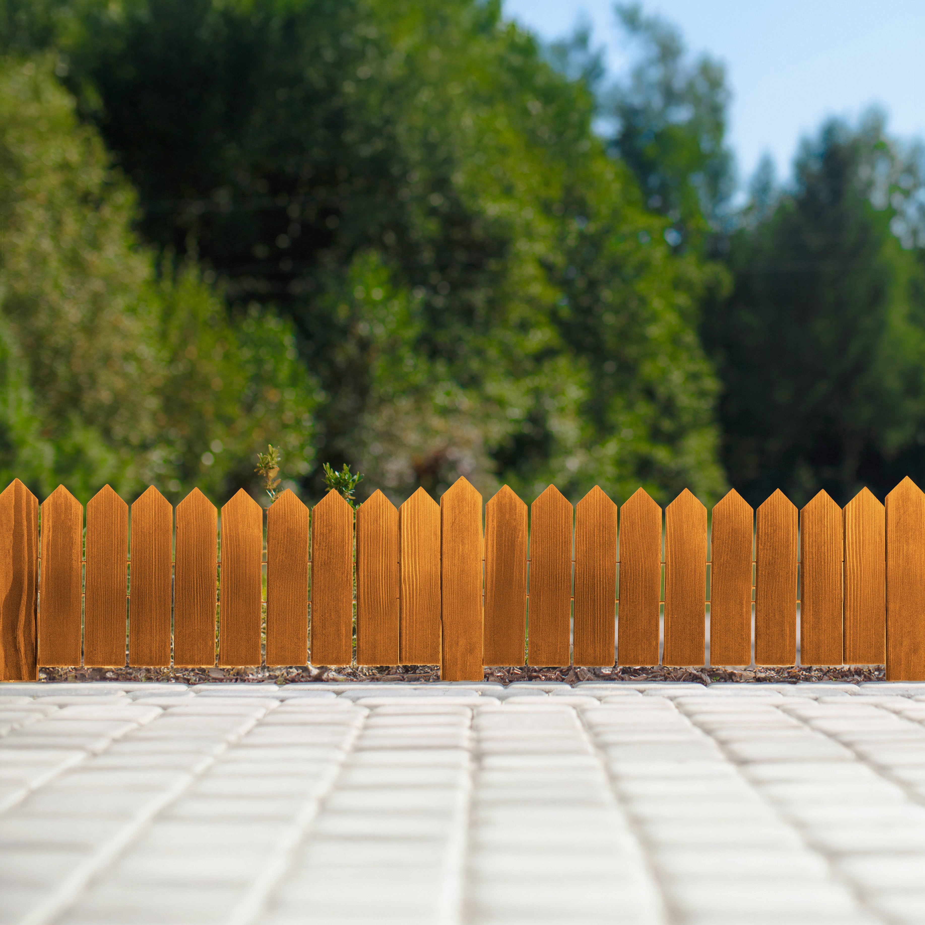 BOGATECO Rollborder lattes en bois | 20 cm de haut et 200 cm de long | Clôture en bois | Clôture parfaite comme bordure de jardin en osier | Brun - 10
