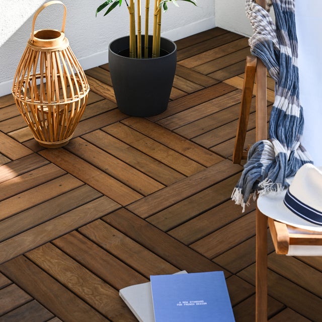 Dalles Terrasse Bois Exotique Itauba - 38x500x500mm - 0.25 m²