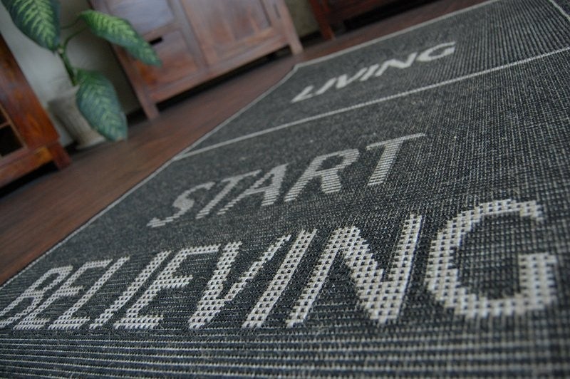 TAPPETO DI SPAGO SIZAL FLOORLUX 20275 YOLO nero / argento 160x230 cm - 2