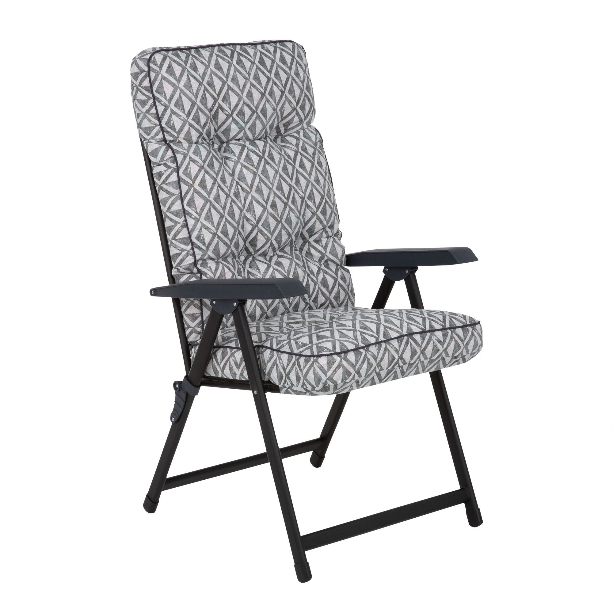 Fotel ogrodowy rozkładany Lena Black Edition wzór geometryczny Patio