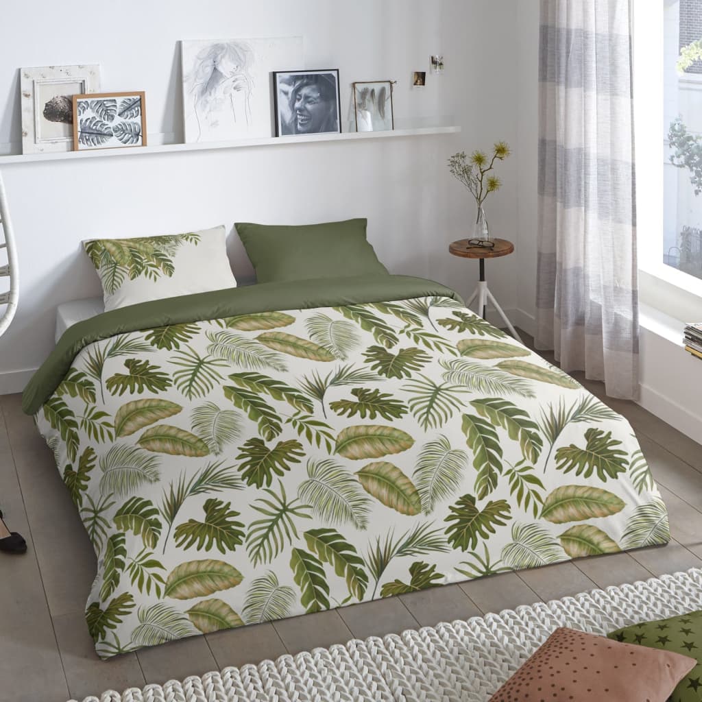 Housse de couette LEWIS 155x220 cm Vert Good Morning | Leroy Merlin