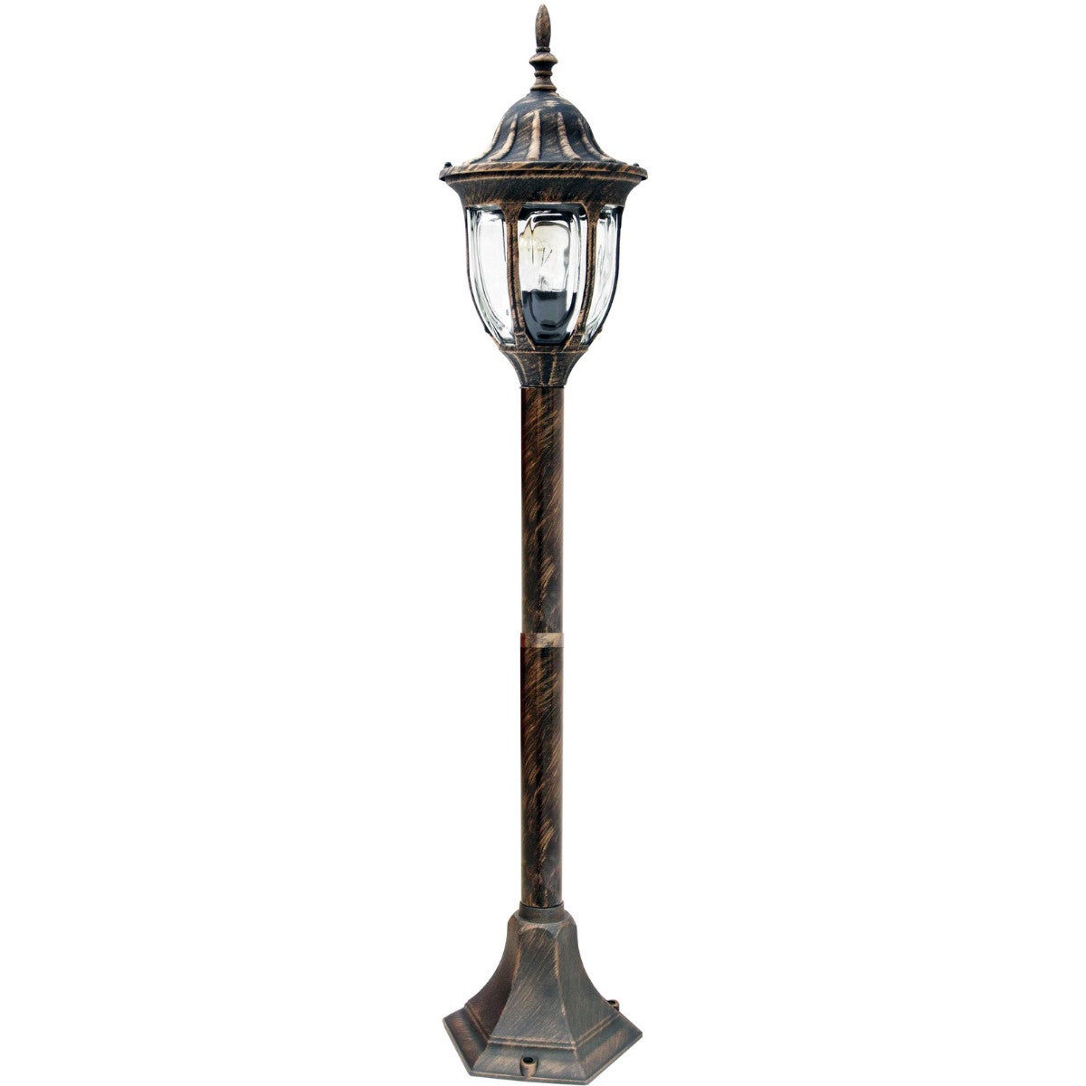 Lampa ogrodowa stojąca Florencja złoty patyna 1xE27x20W IP43 wym: 98 x 16,4 x 16,4 cm aluminium Polux