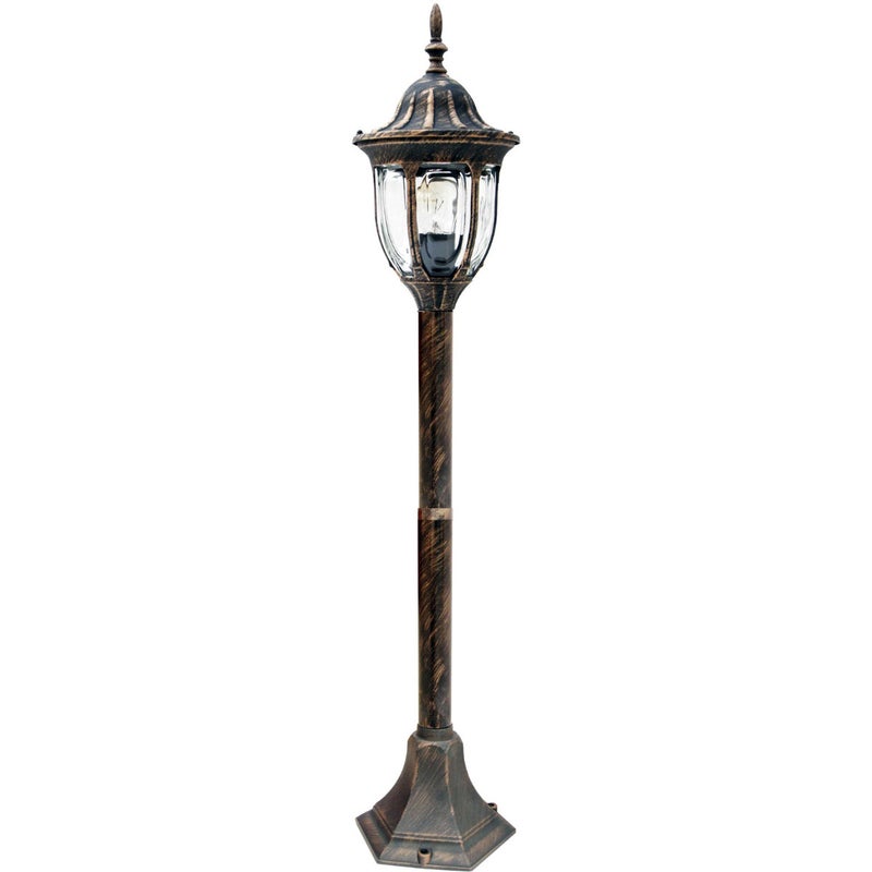 Lampa ogrodowa stojąca Florencja złoty patyna 1xE27x20W IP43 wym: 98 x 16,4 x 16,4 cm aluminium Polux