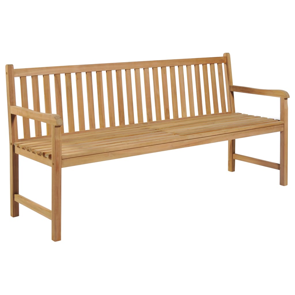 Banc de jardin avec coussin beige 175 cm Bois de teck massif vidaXL - 2