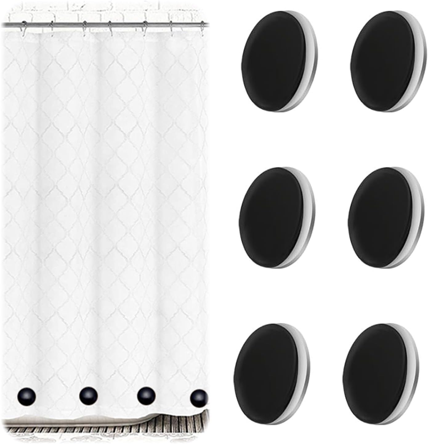 Accessoire Rideau Sans Perçage Mohito Lot De 10 Poids De Rideau De Douche, Poids Magnétiques Pour Poids Rideau Douche Imperméable