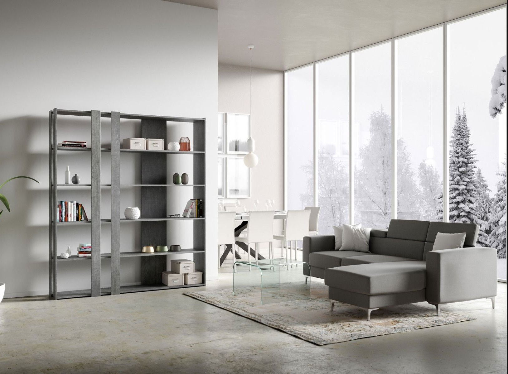 Bibliothèque ouverte Kato C en frêne blanc - 6