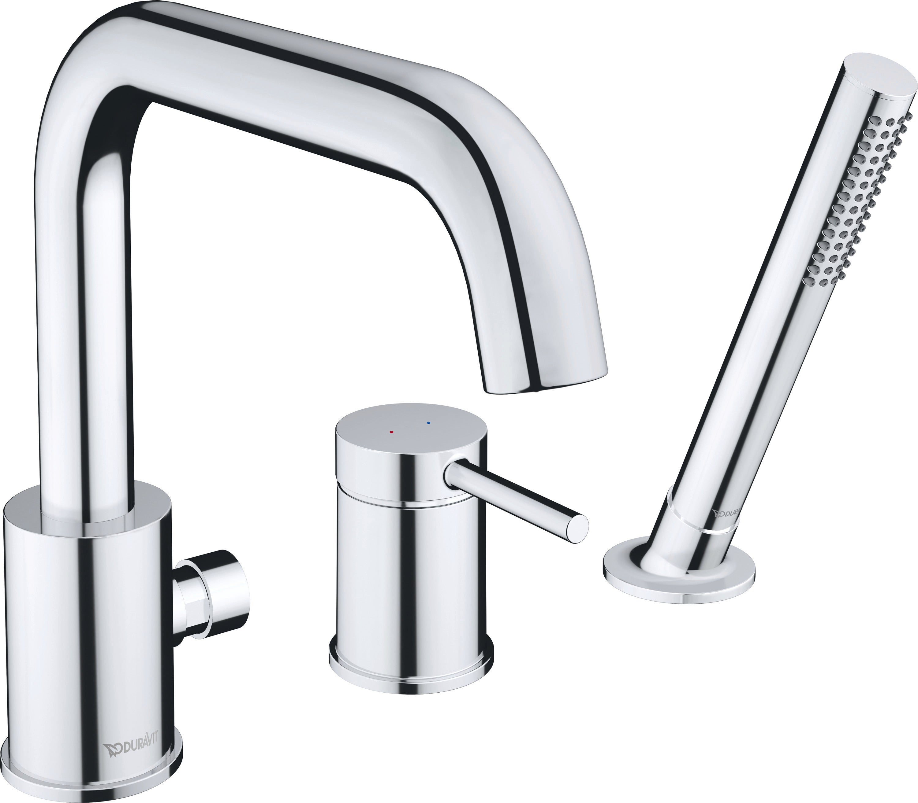 Bateria wannowa Duravit Circle 3-otworowa chrom - AirPlus - EasyClean - 2 tryby wylewki