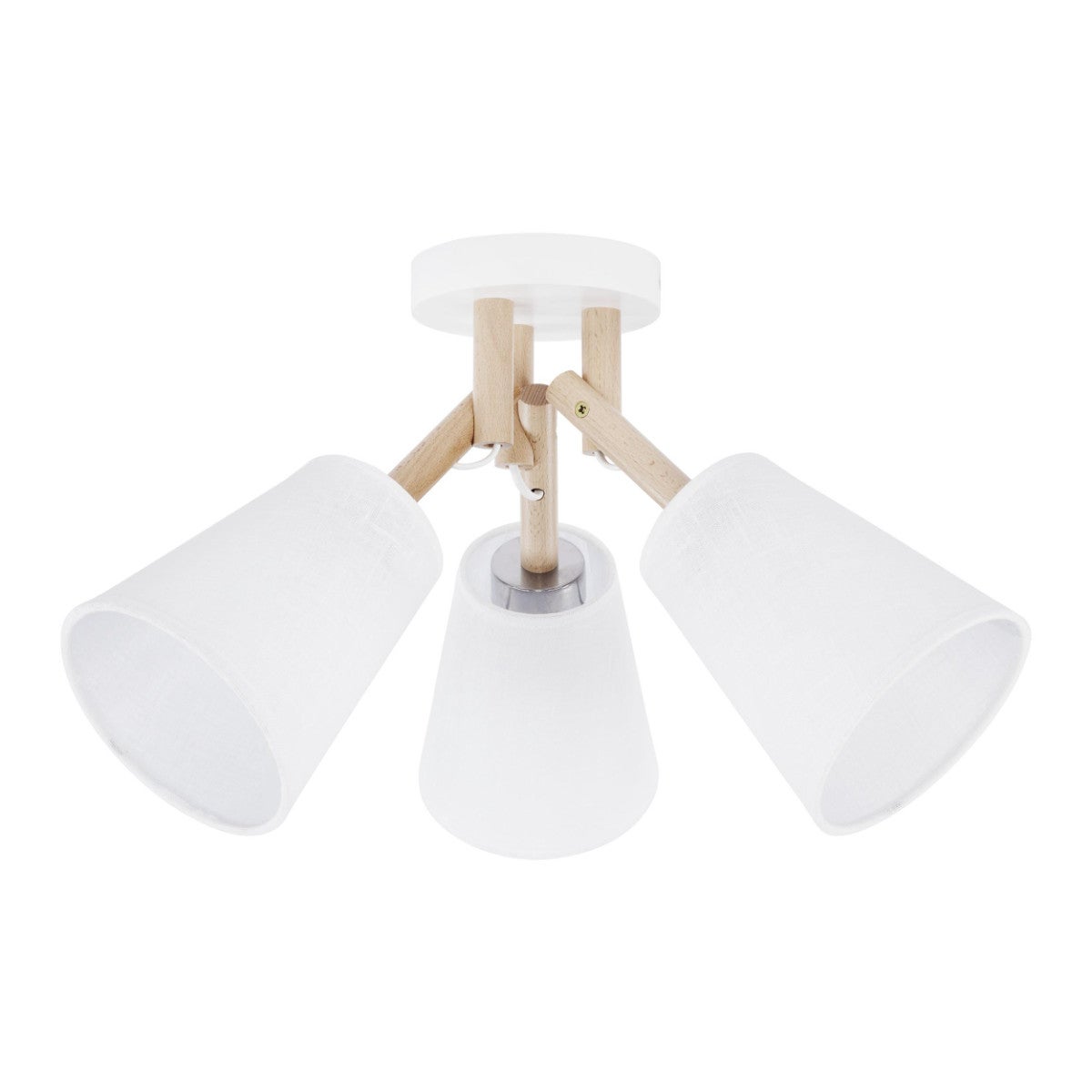 Lampa sufitowa Vaio biała jasne drewno 3xE27x15W wym: 30 x 46 x 46 cm tkanina TK Lighting