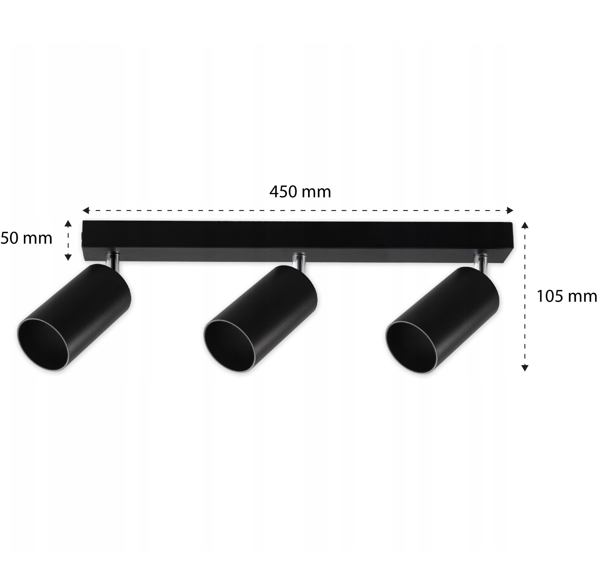 Kinkiet potrójny GU10 LED Bardo lampa sufitowa ruchoma czarna MasterLED - 2