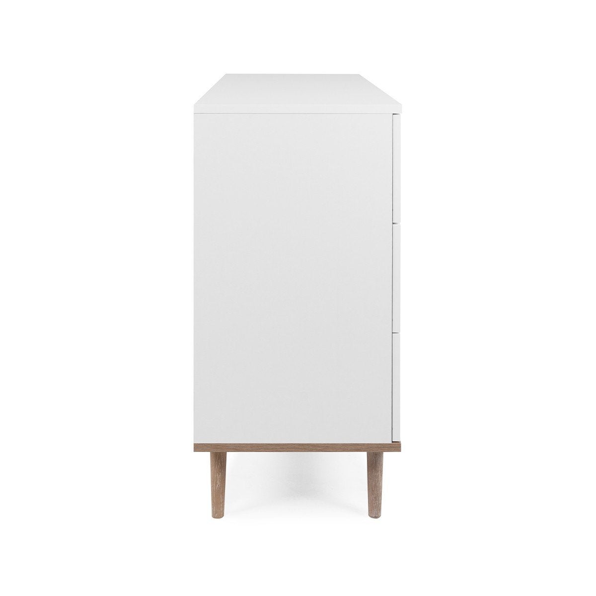 Commode Göteborg 6 tiroirs - Décor chene sonoma Blanc - L 120 x P 40 x H 86,5 cm - 9