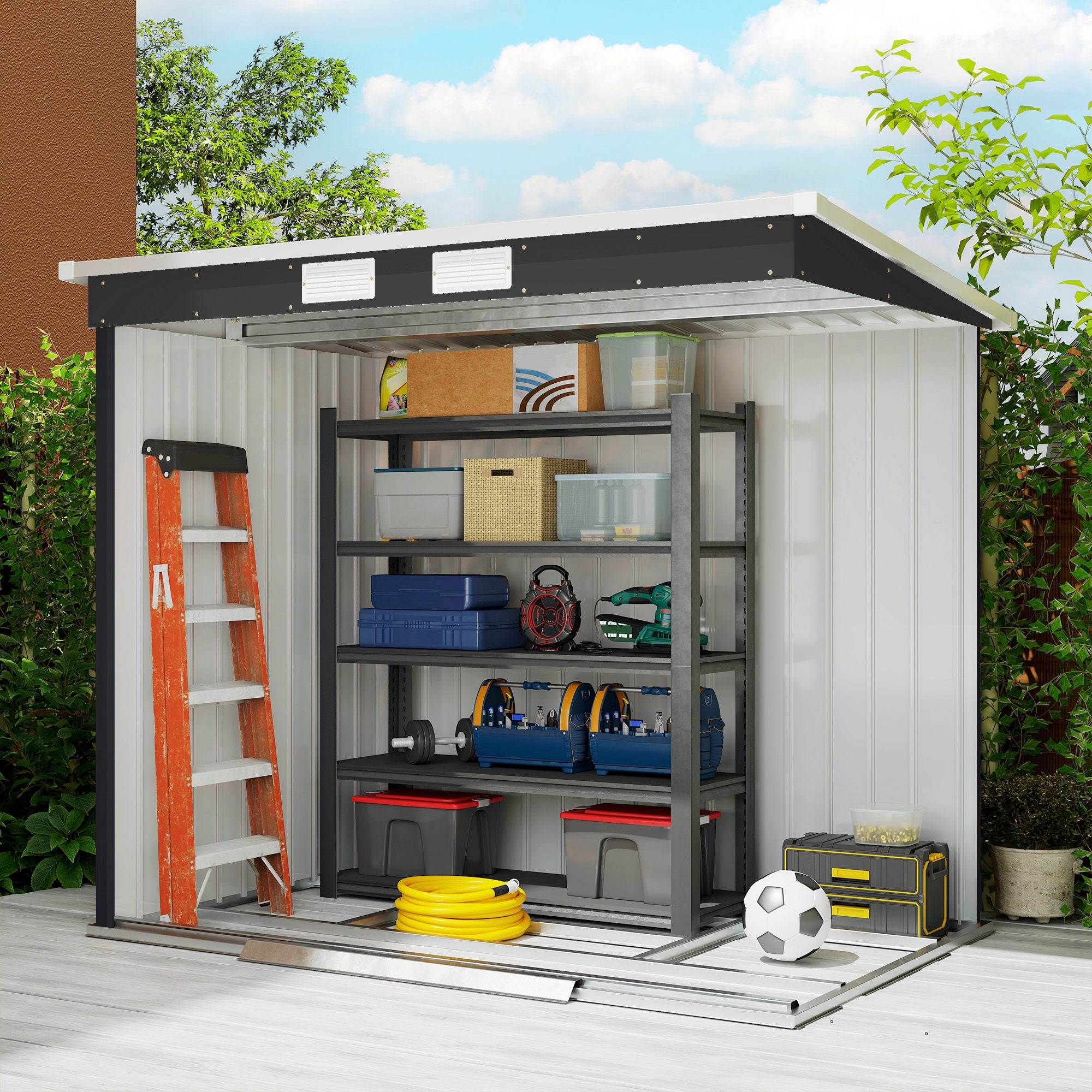 Abri de jardin acier galvanisé Outsunny 2,8 m² - 8