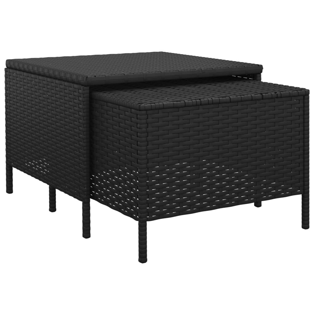 Maison Exclusive - Set Divani da Giardino 3 pz con Cuscini Nero in Polyrattan - 8