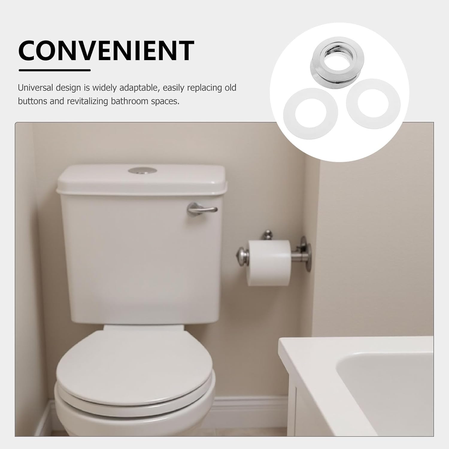 Kit Adaptateur Double Bouton de Chasse D'eau en Plastique pour Toilettes, Conversion de 38mm à 48mm/58mmPerformance Fiable et Résistant la Déformatio - 4