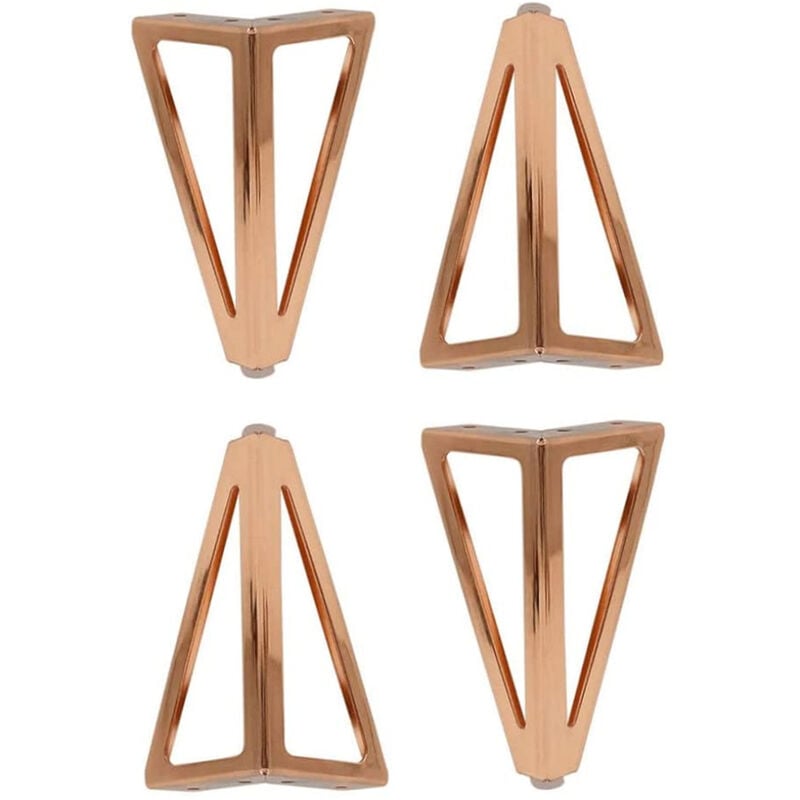 4x Pieds de Table Rose en Métal Triangulaires 15cm Pieds de Meuble Style Moderne pour Armoires Canapés Lit - 2