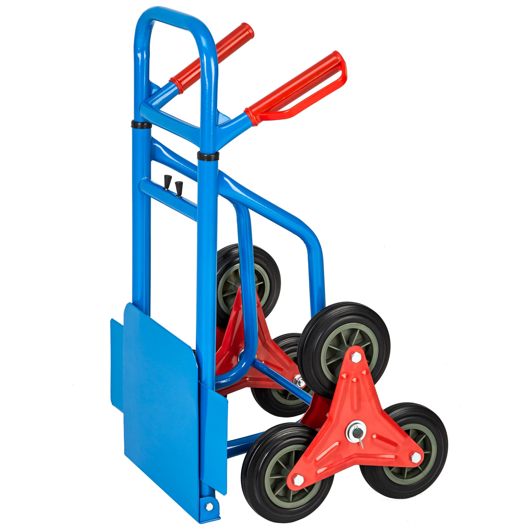 Diable monte-escalier en acier, 200 kg, plateau pliable, 6 roues étoile, bleu TECTAKE - 3