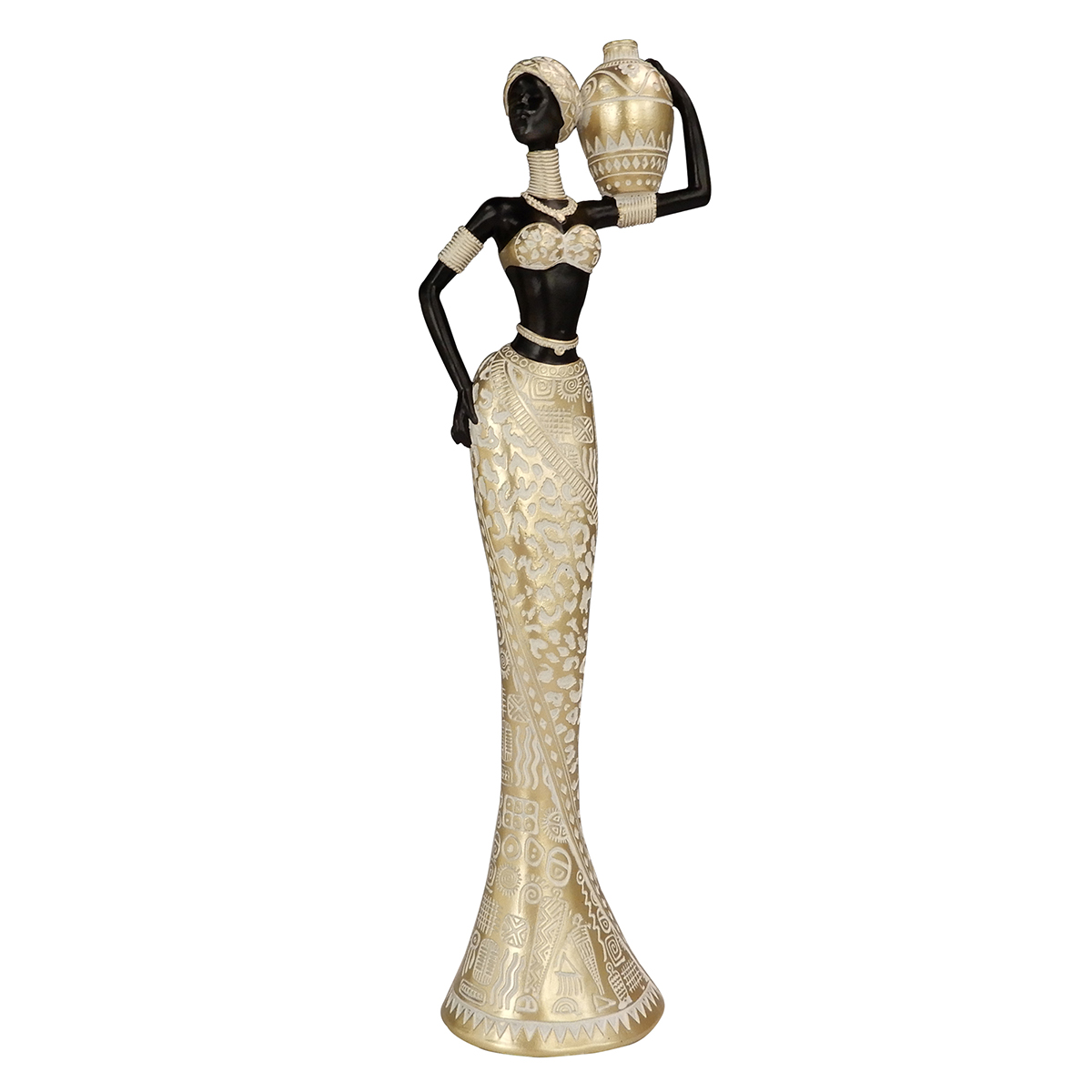 Origen home decor - figura africana figuras | africanas y elefantes marrón - 33x7x11 cm