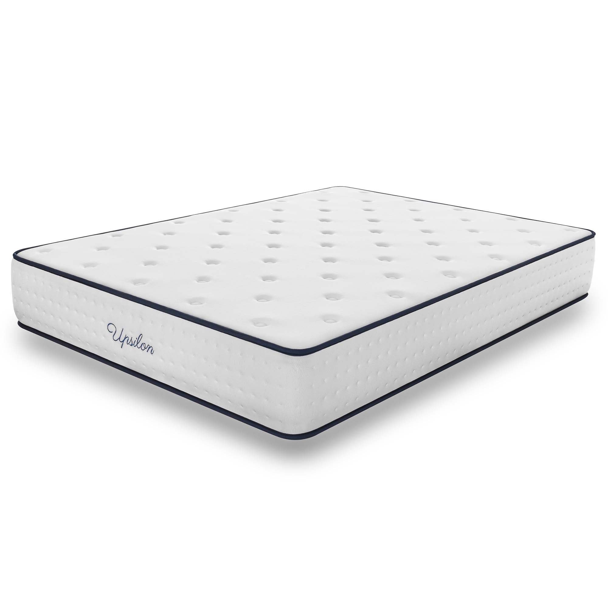 Matelas Upsilon 140x200 cm - Multicouches HR - Blue Latex - Confort Premium - Mousse à Mémoire de forme - Très épais 30 cm - 7 Zones - Reversible - 5