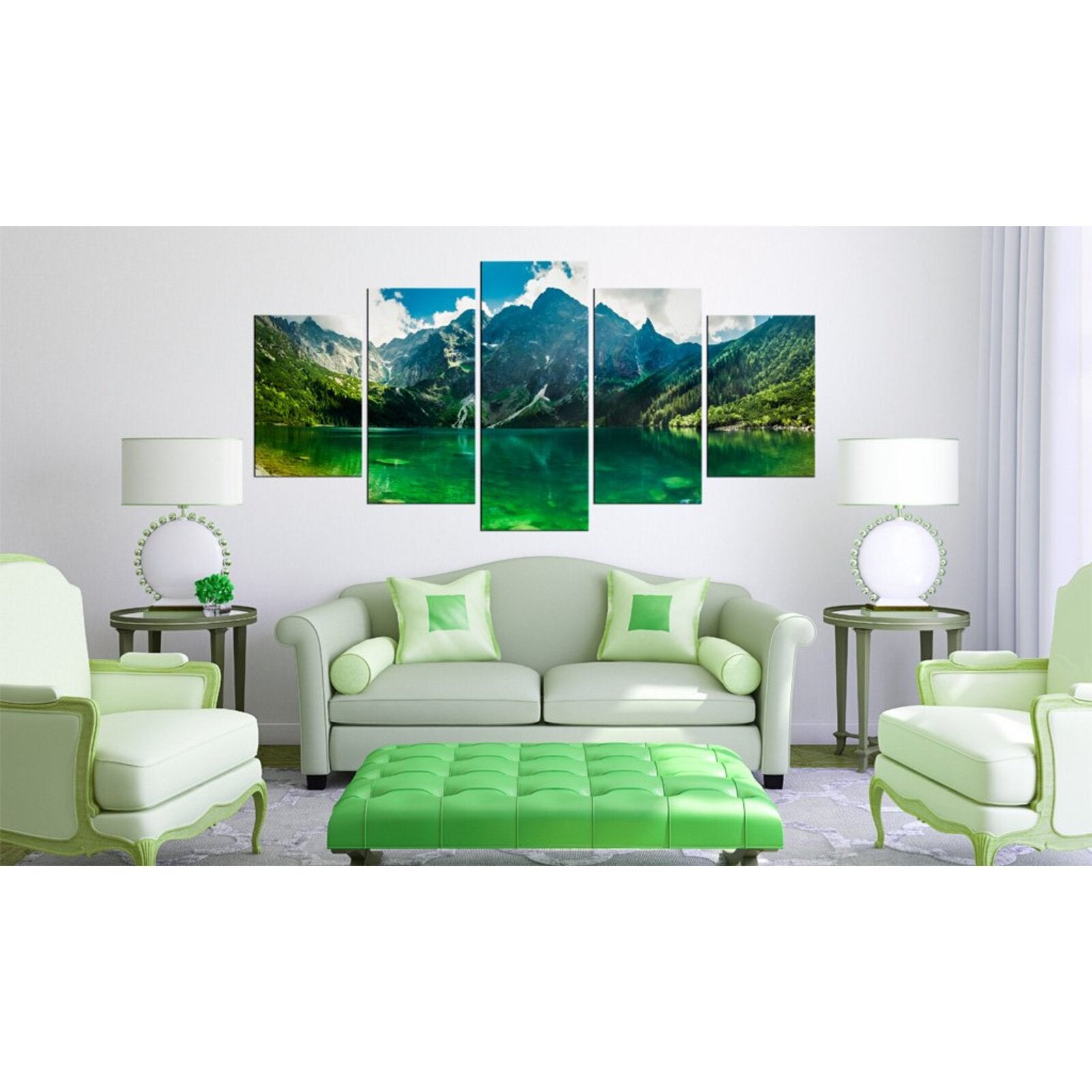Tableau calme des montagnes - 200 x 100 cm - 2