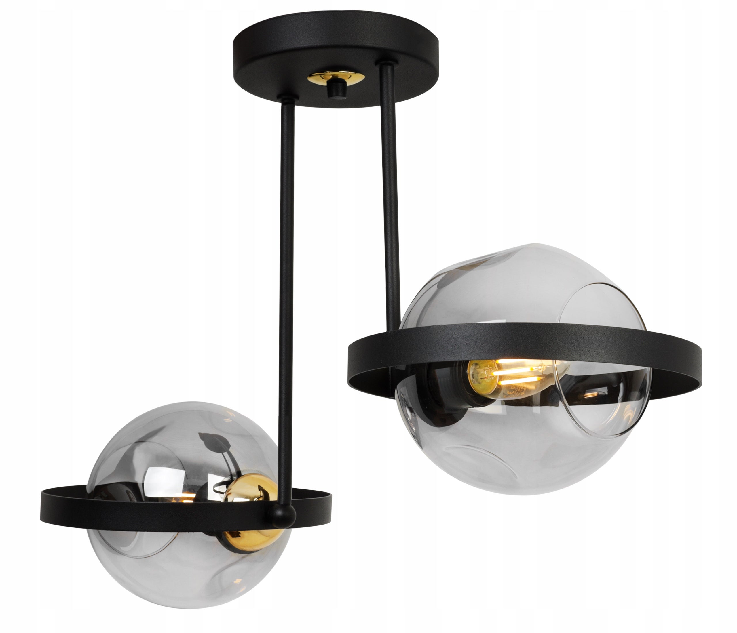 Lampa sufitowa wisząca modern 2xE27 klosz okrągły czarny/grafitowy Light Home LH