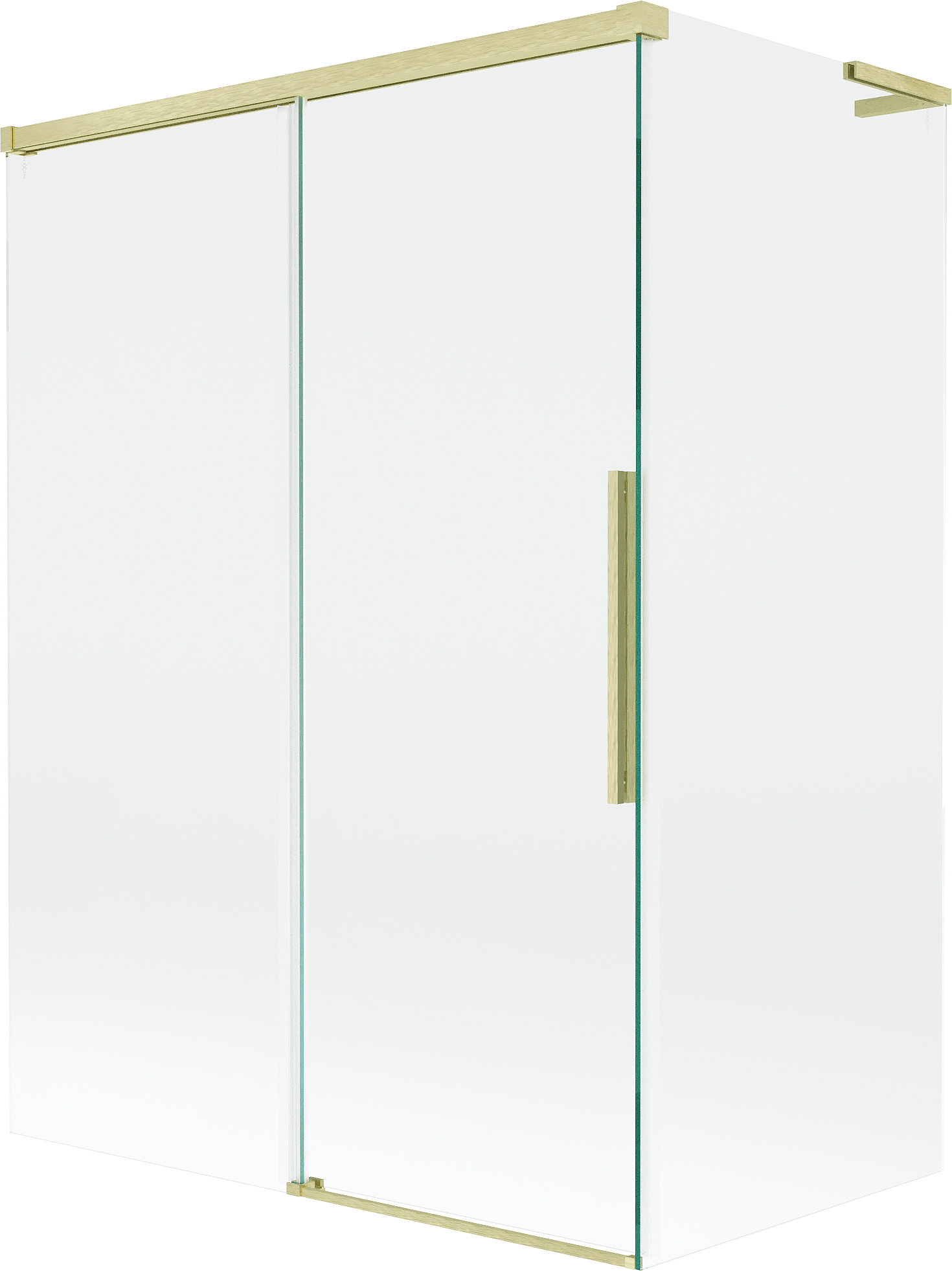 Mexen Rox L parawan nawannowy 2-skrzydłowy rozsuwany 120 + 70 x 150 cm, transparent, złoty szczotkowany - 8C9L-120-070-55-00