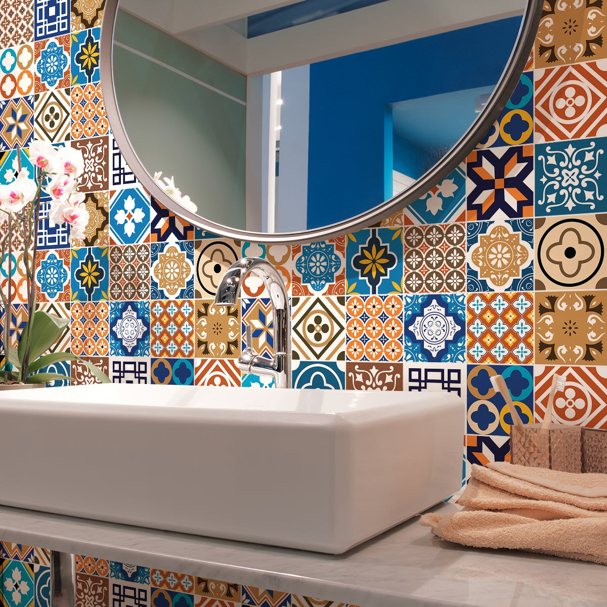 24 adesivi piastrelle di cemento crifitio - Sticker adesivo - adesivi murali - 24stickers15x15cm - 3