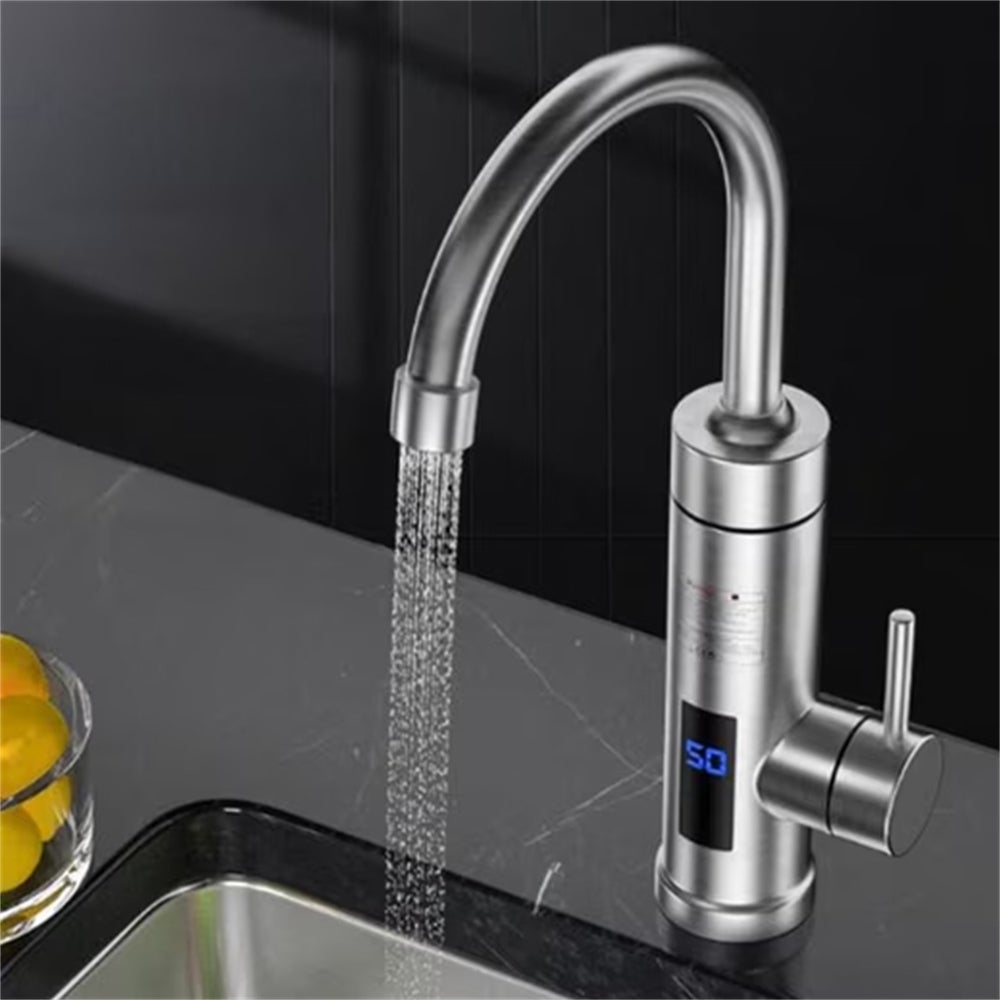 Rubinetto Elettrico Riscaldato con Display LED, Temperatura Regolabile, Riscaldamento Ultra Veloce, Rotazione 360°, Acciaio Inox 304 - 3