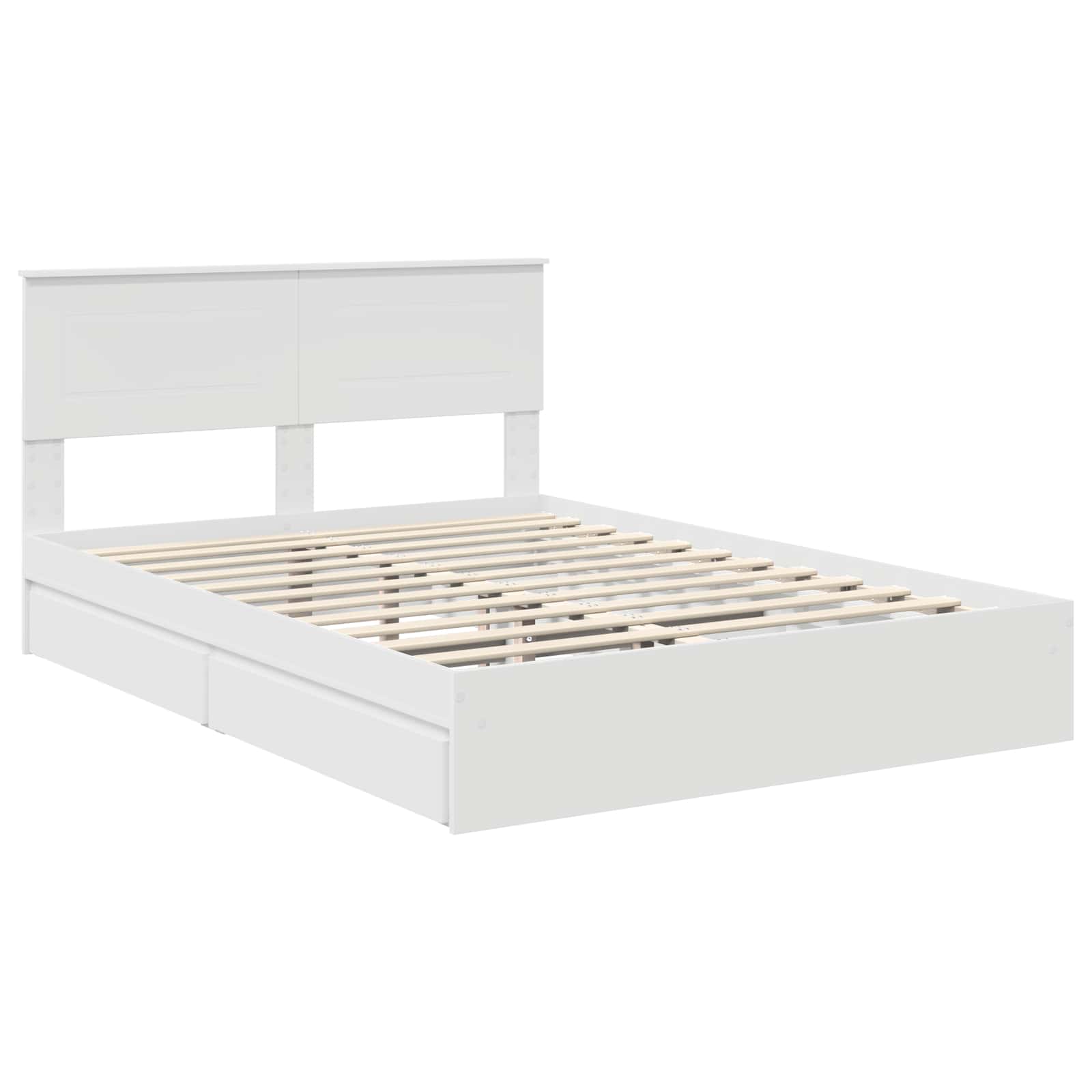 Lit de rangement réglable Blanc 140 x 200 cm panneau de bois - 4