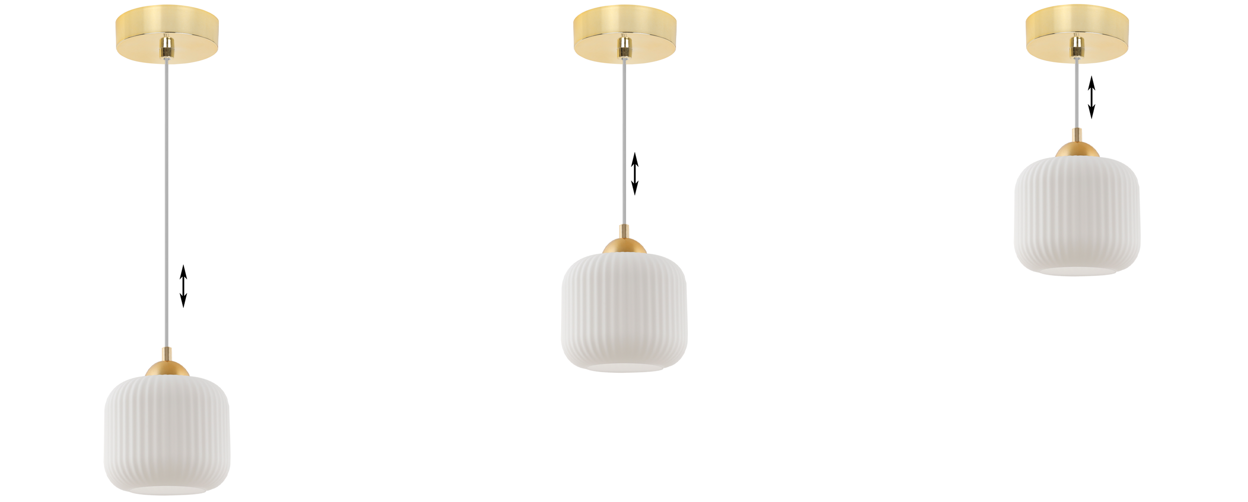 Lampa sufitowa wisząca Riffle loft 1xE27 klosz walec złoty/biały Light Home LH - 5