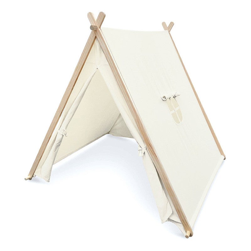 Grande Cabane Tente Enfant Intérieure/Exterieure - Maison De Jeux Brun Velours 95x132x144 Cm Avec Fenêtres