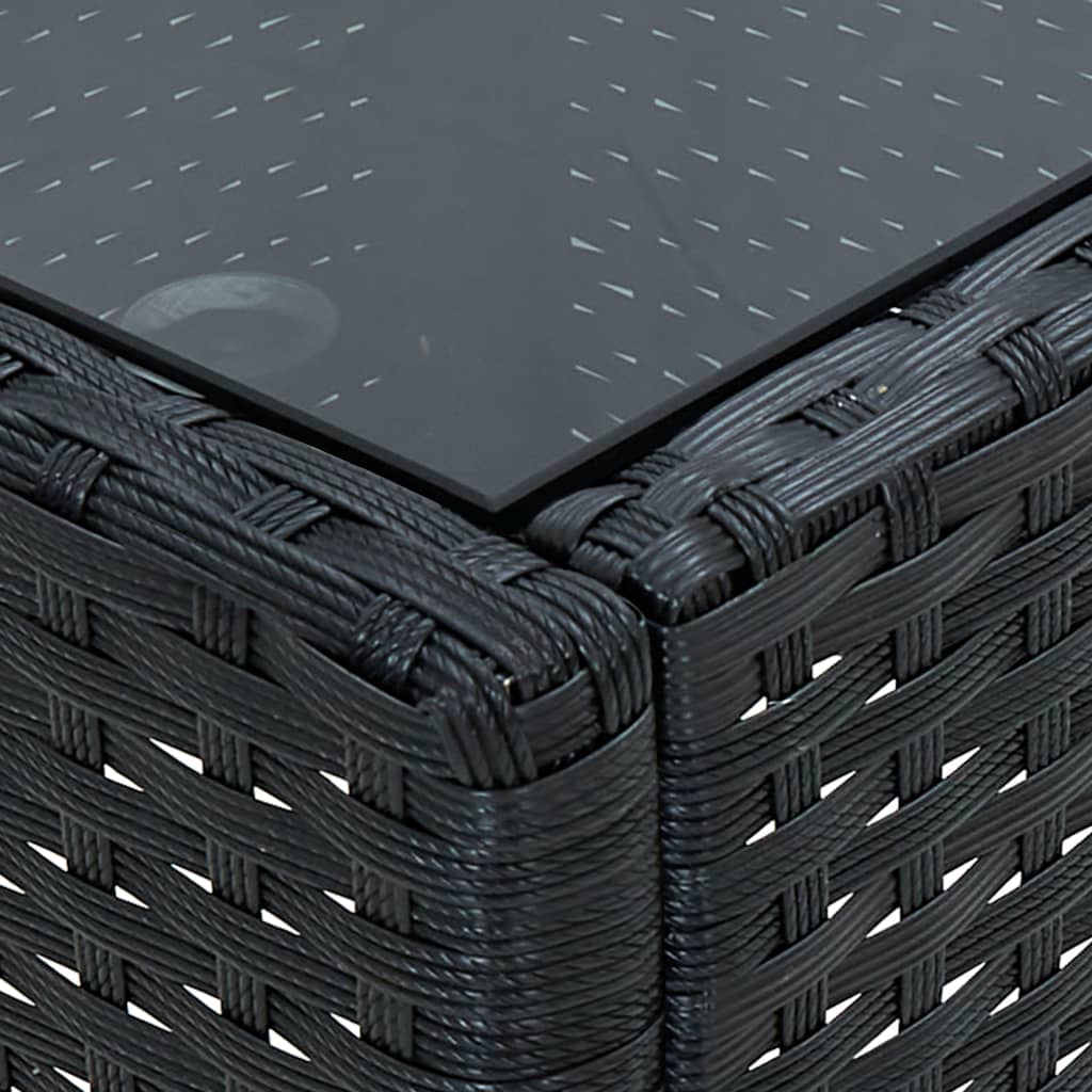 Maison Exclusive - Tavolo da Giardino Nero 75x40x37 cm in Polyrattan - 4