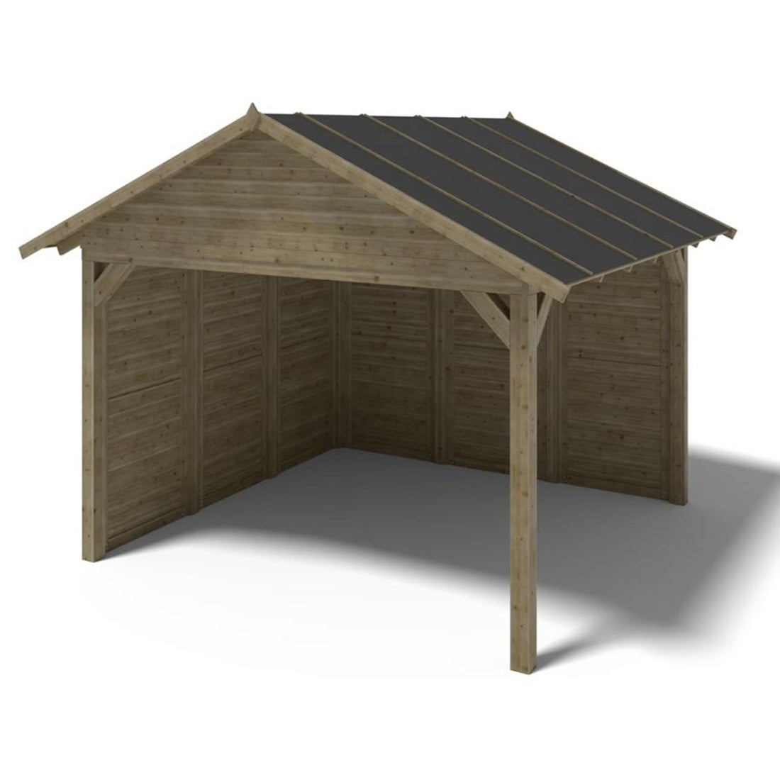 Pergolă de grădină 4,04 x 4,04 m cu panouri – tratată – ALT125