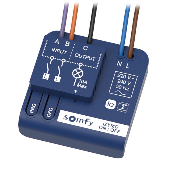 Somfy - Micro-récepteur d'éclairage ON/OFF IZYMO - Technologie io-homecontrol
