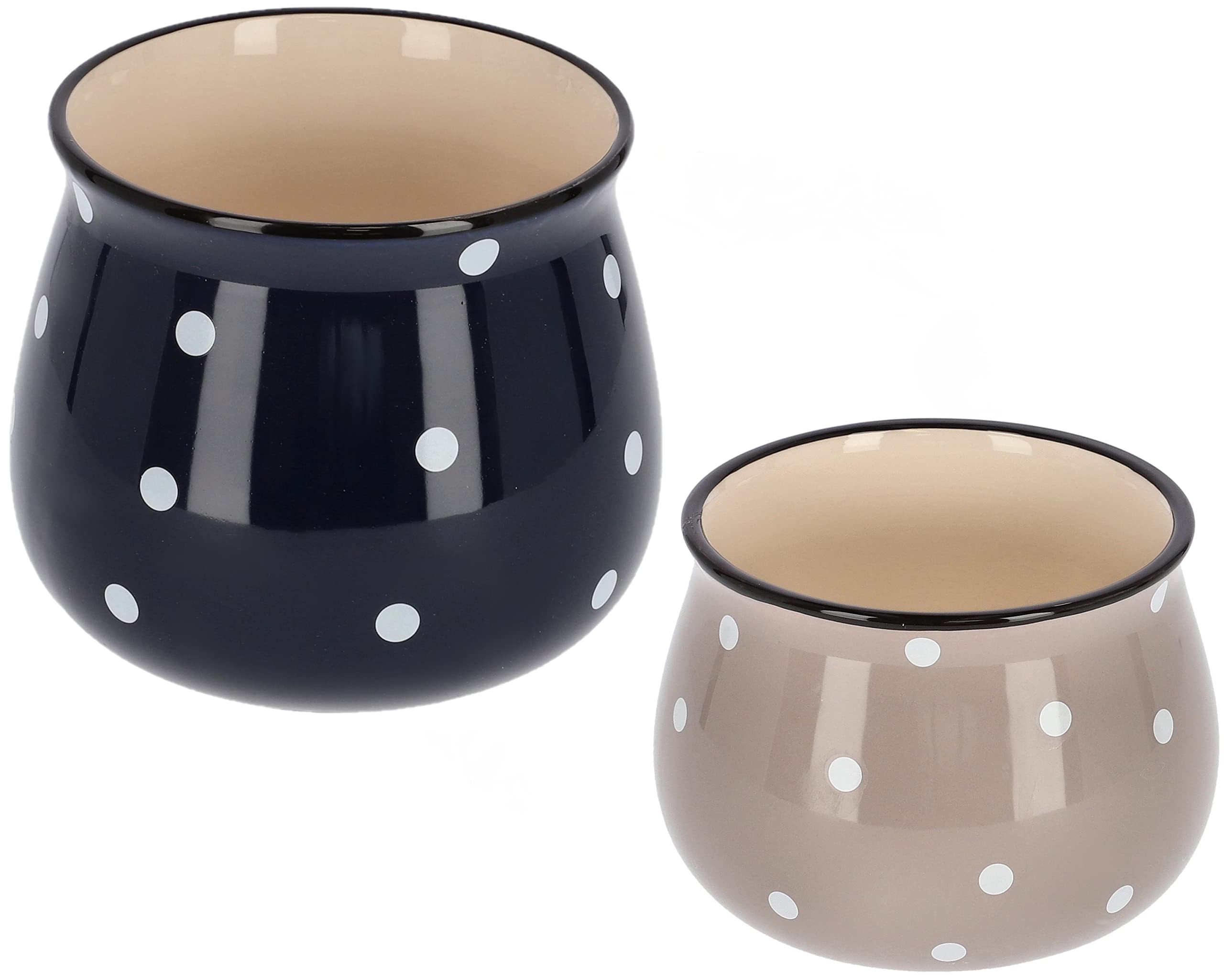 2x doniczka osłonka mini donica ceramiczna grochy - KOTARBAU