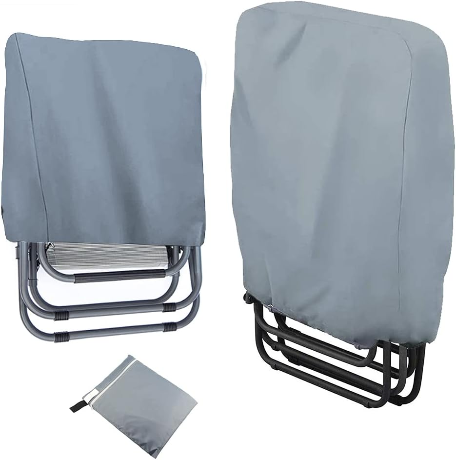 Zestaw 2 pokrowców ochronnych na krzesła ogrodowe, wodoodpornych, wiatroszczelnych, odpornych na promieniowanie UV, z wytrzymałej tkaniny Oxford 210D