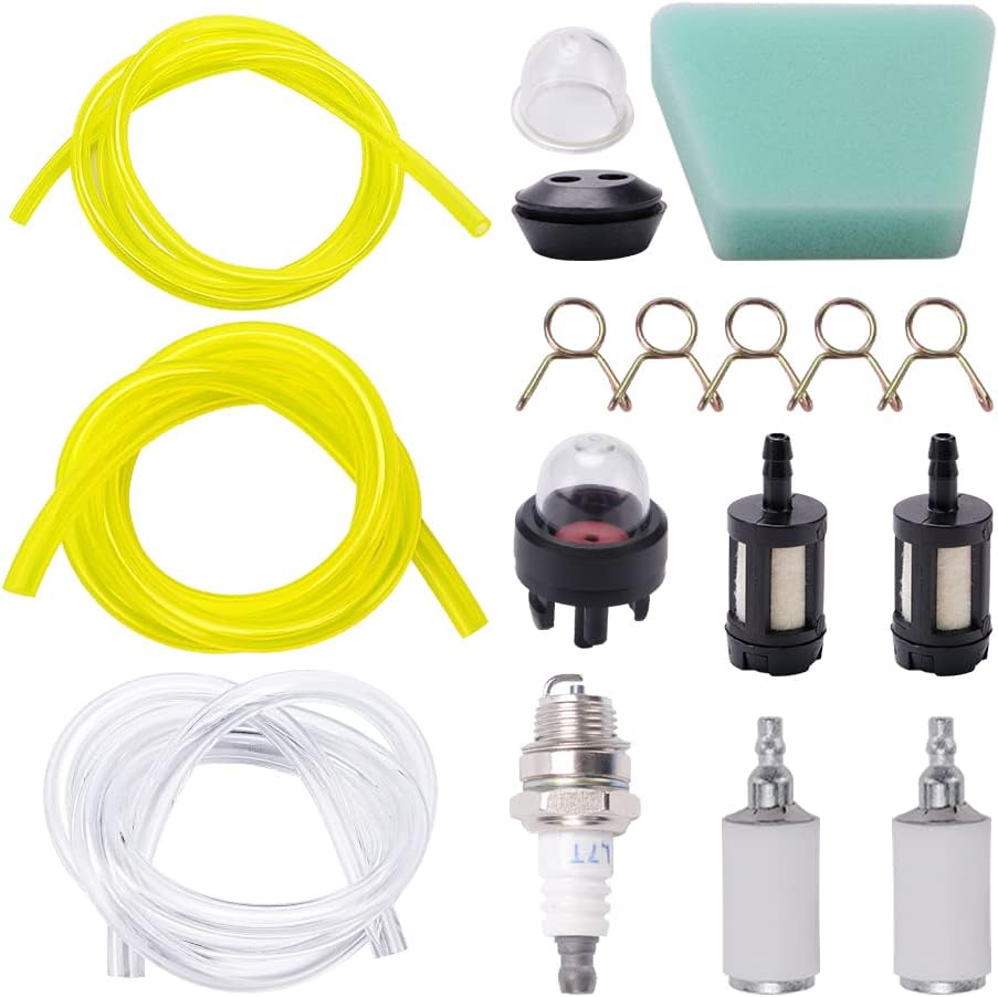 Kit Tuyau Essence + 4 Filtres + 10 Colliers – 2m De Durite 6mm – Pour Moto, Tondeuse, Scooter, Petit Moteur
