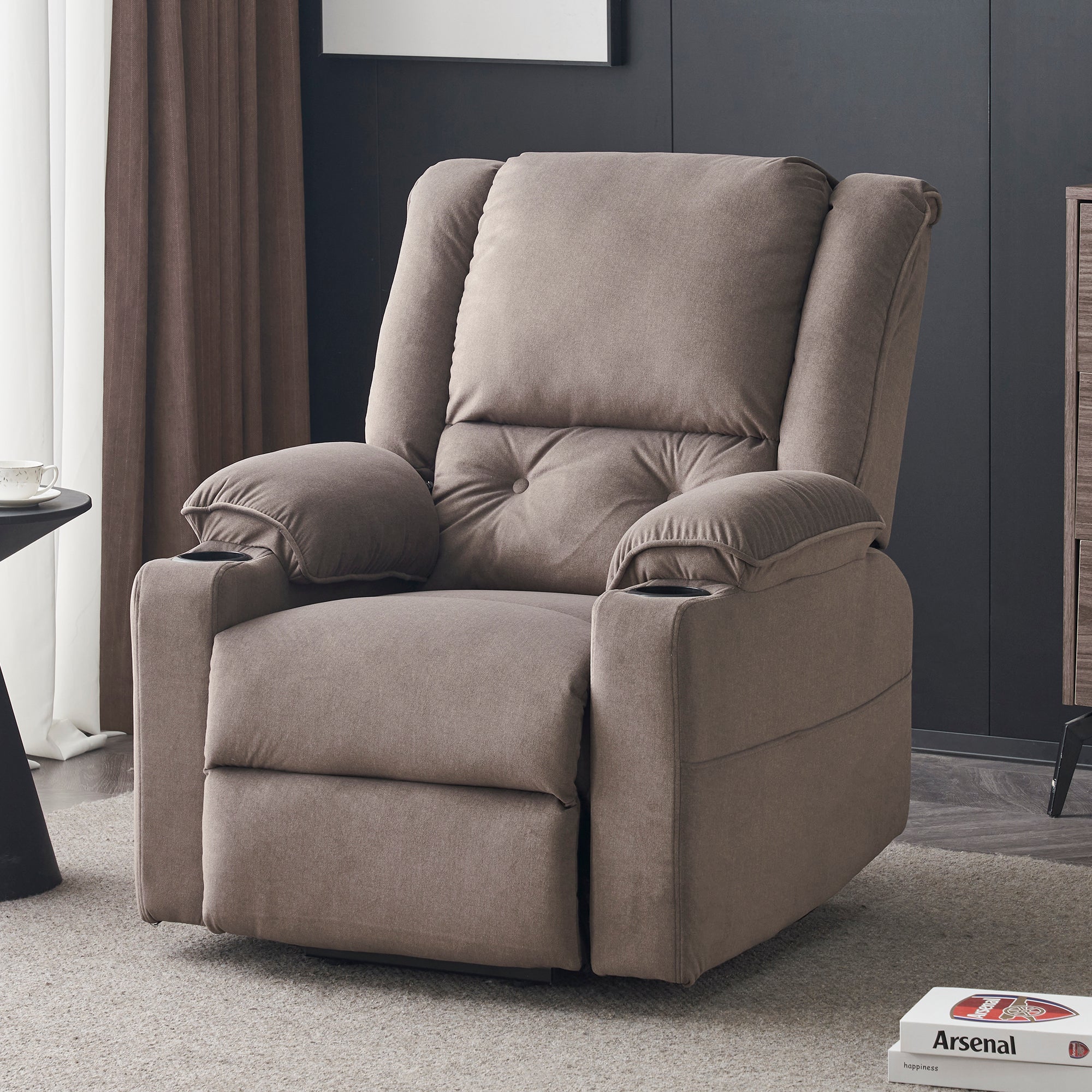 Fauteuil Relax électrique Avec Massage Et Chauffage - Inclinable 120°-150°, Rotation 360°, Poches Latérales Et Ports USB - Pour Salon Et Home Cinéma (marron) - 7