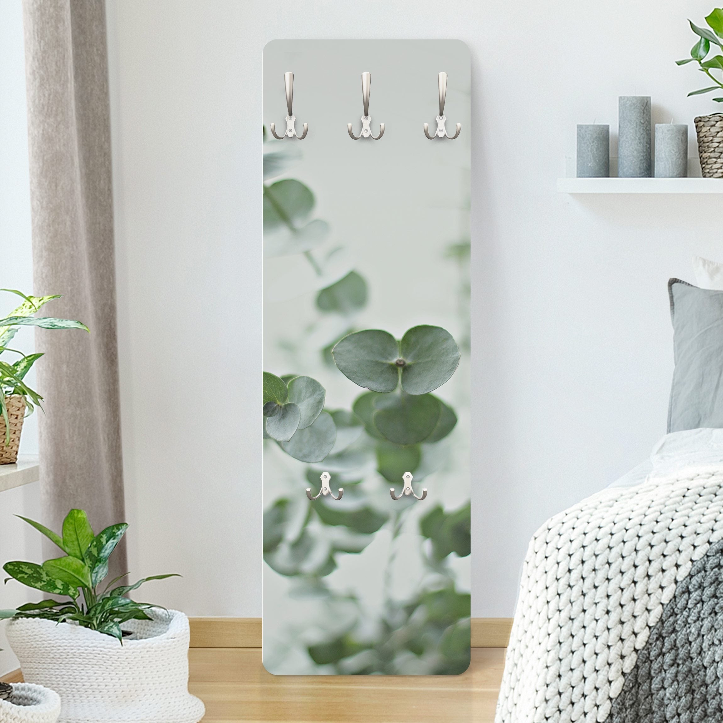 Porte-manteau Mural En Noyer Sans Perçage - Longueurs De 25 à 75 Cm, Support Jusqu'à 30 Kg, Pour Vêtements, Sacs, Serviettes
