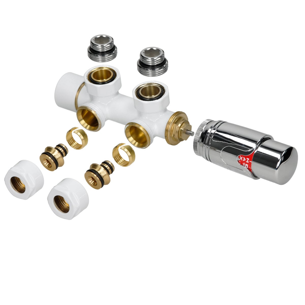 Kit Radiateur Radiateur Thermostat Blanc Avec Valve Kit 50 Mm Raccord De Connexion ...