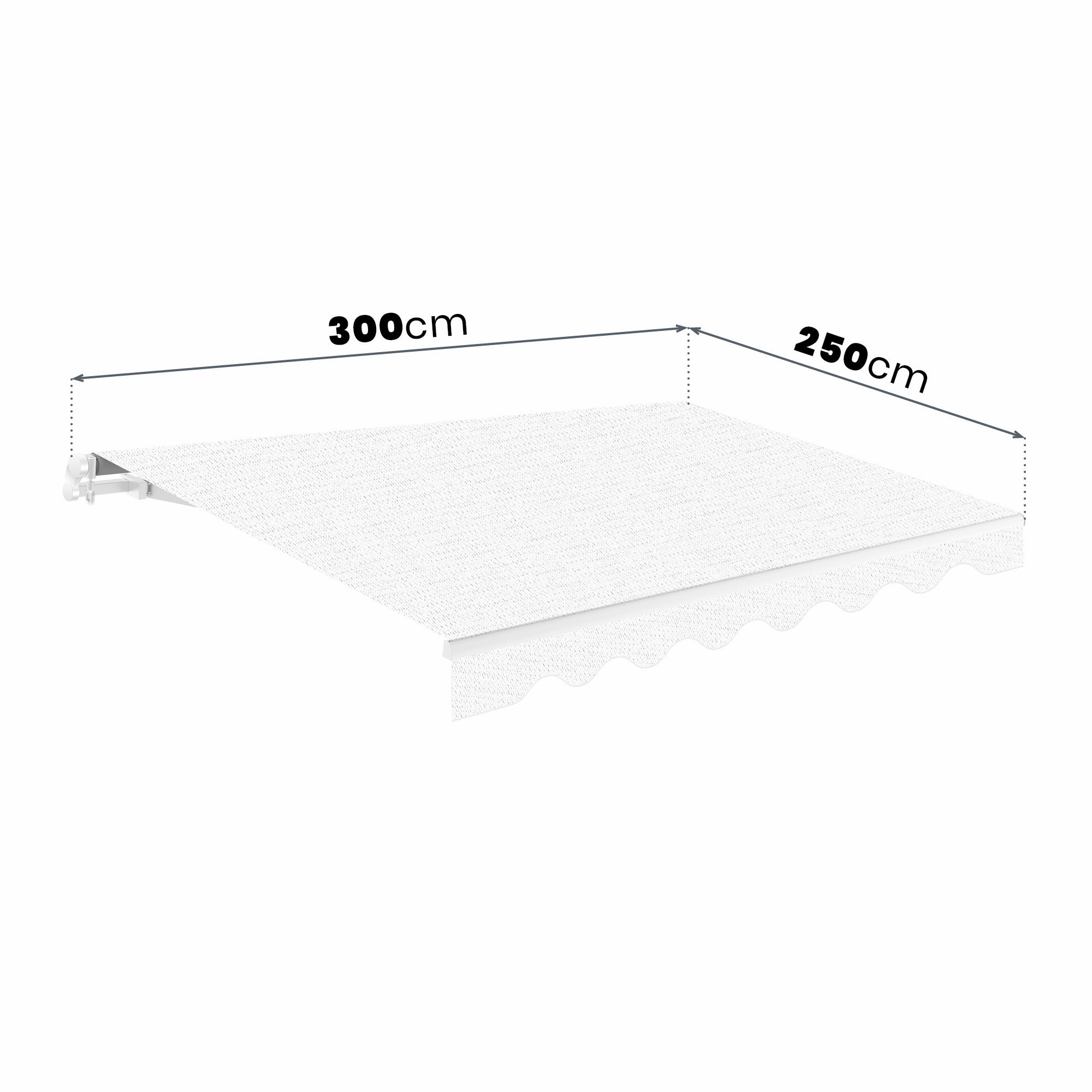 Store banne manuel 3x2,5m Sable - Toile Polyester – Structure Aluminium Inclinable Réglable - 6