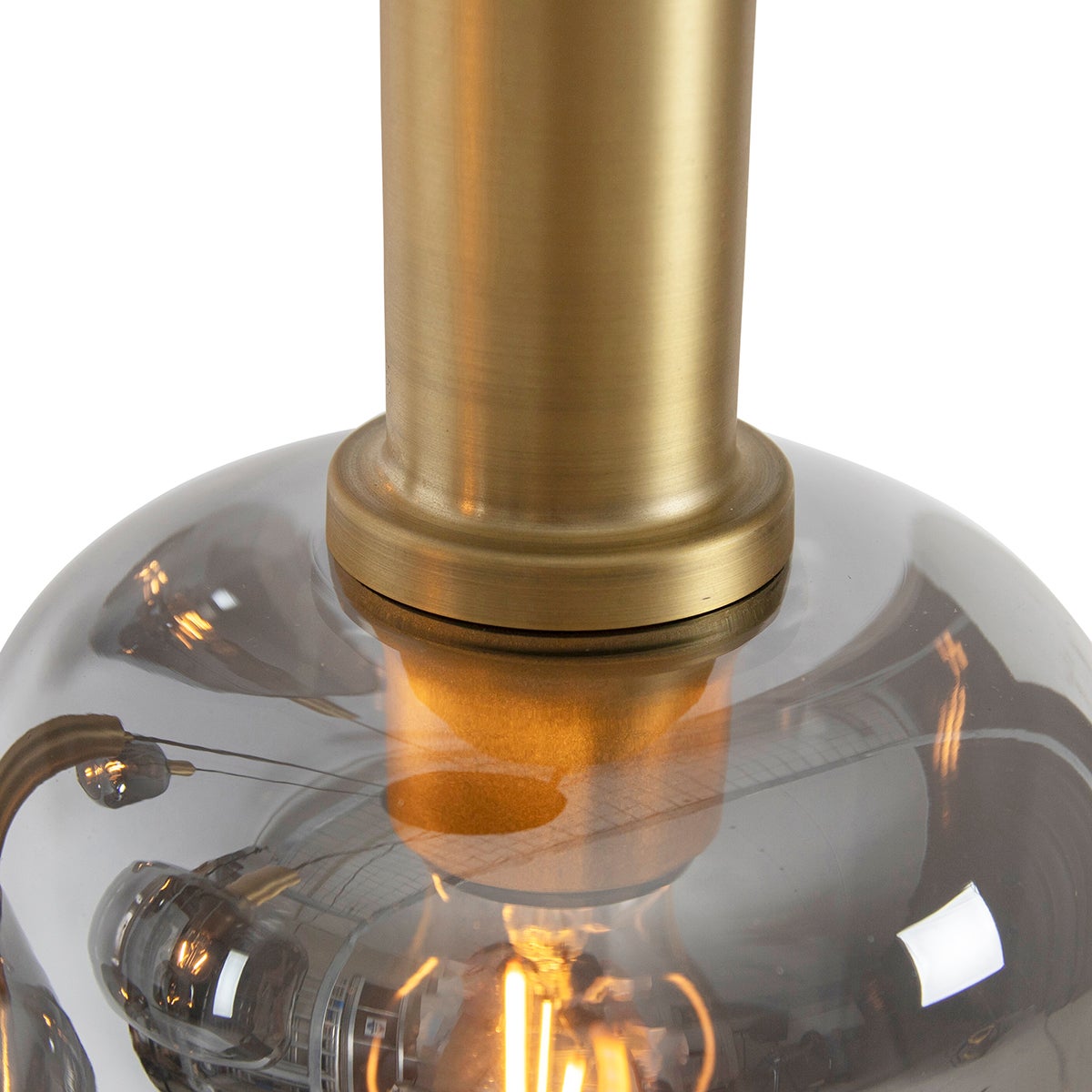 Suspension noire et dorée avec verre fumé 5 lumières - Zuzanna - 5