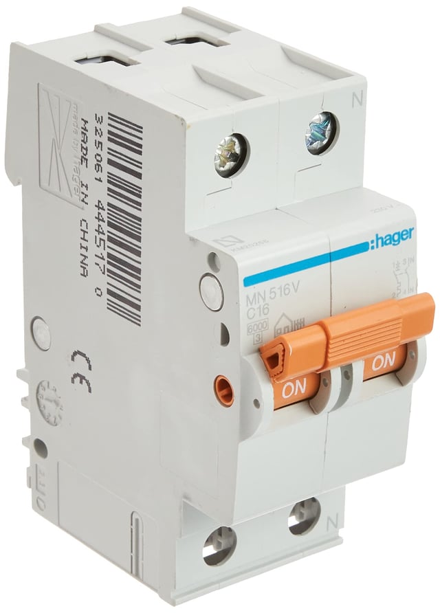HAGER MN516V | Interruttore MN 1P+N 16A curva C