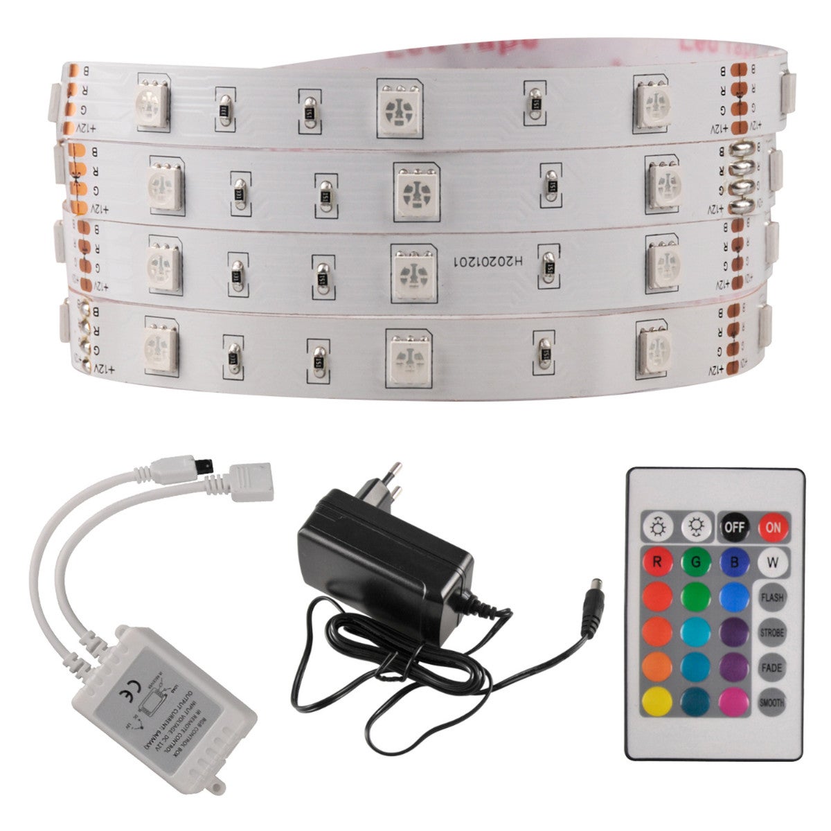 Zestaw Taśma LED 18W 5m IP20 RGB kontroler, pilot, zasilacz Polux