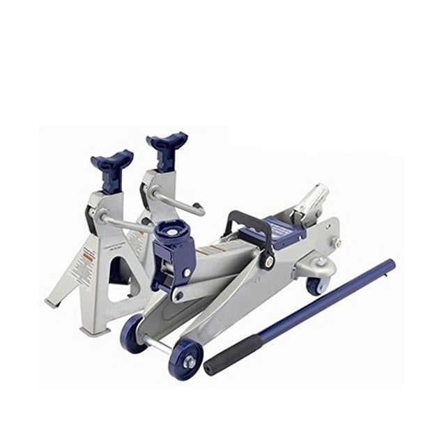 Cric/Sollevatore/Martinetto idraulico a carrello 2T/2000Kg + Cavalletti/Jack 2 pz per auto/autoveicoli 3T/3000Kg