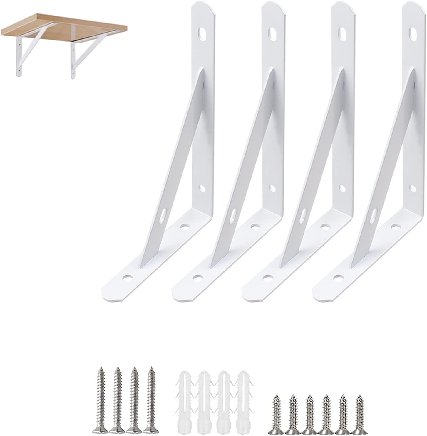 Lot De 2 Supports D'étagère En Métal, Style Corbeau, Blanc Cassé, Look Rustique (occasion, Un Fissuré)