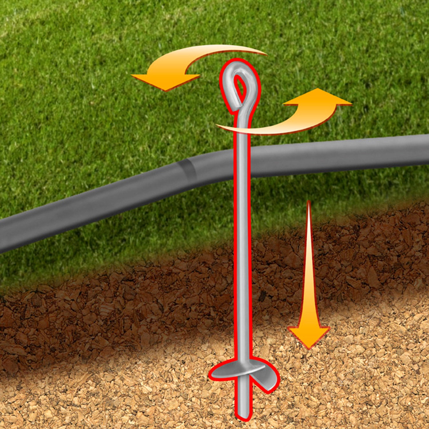 Kangui - Kit ancrage au sol - 4 sardines de fixation et sangles - Adaptable - Universel - 2