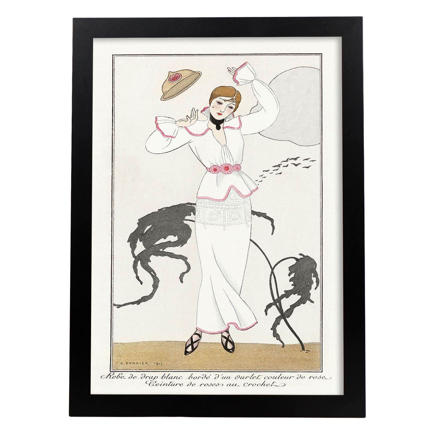 Lamina vintage modelo 021. pósteres con las ilustraciones art deco de george barbier. sin marco - a3
